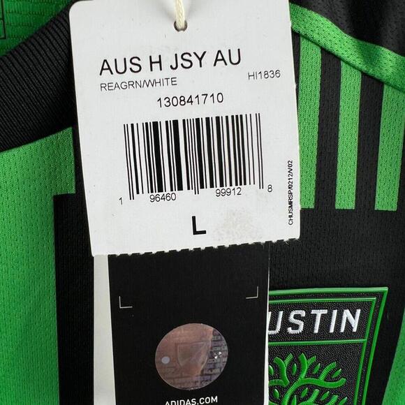 2023/24 Adidas Aeroready Austin FC MLS Soccer Jersey Mens L  Yeti Green & Black - Picture 7 of 9
